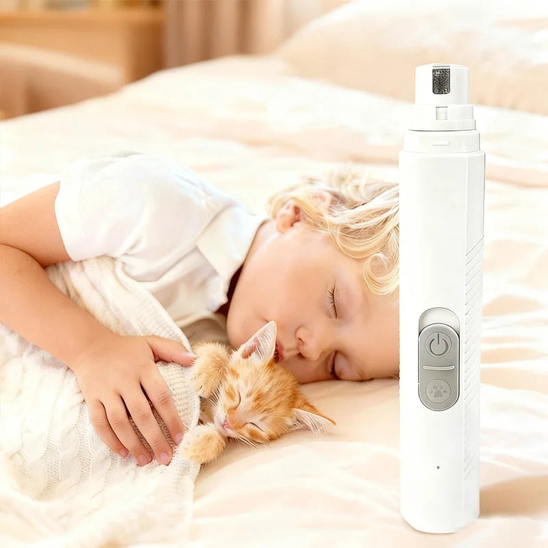USB Rechargeable Electric Pet Nail Grinder for Dogs & Cats – Quiet Motor with Diamond Grinding Wheel