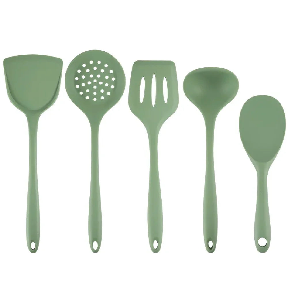 Silicone Kitchen Utensils 5pcs/set Cooking Non Stick Pot Scoop Kitchenware Set Heat Resistant Flexible Silicone Kitchen Utensils