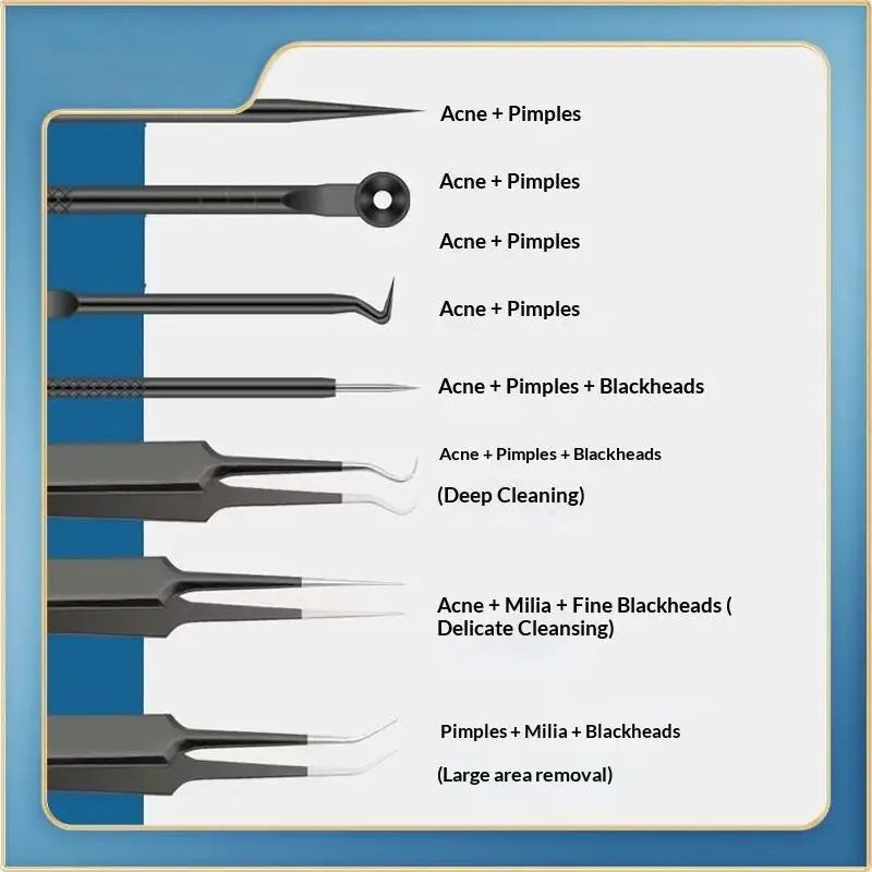 Blackhead Remover Pimple Popper Tool Set Reusable Safe Acne Extractor Kit for Daily Face Cleaning Use