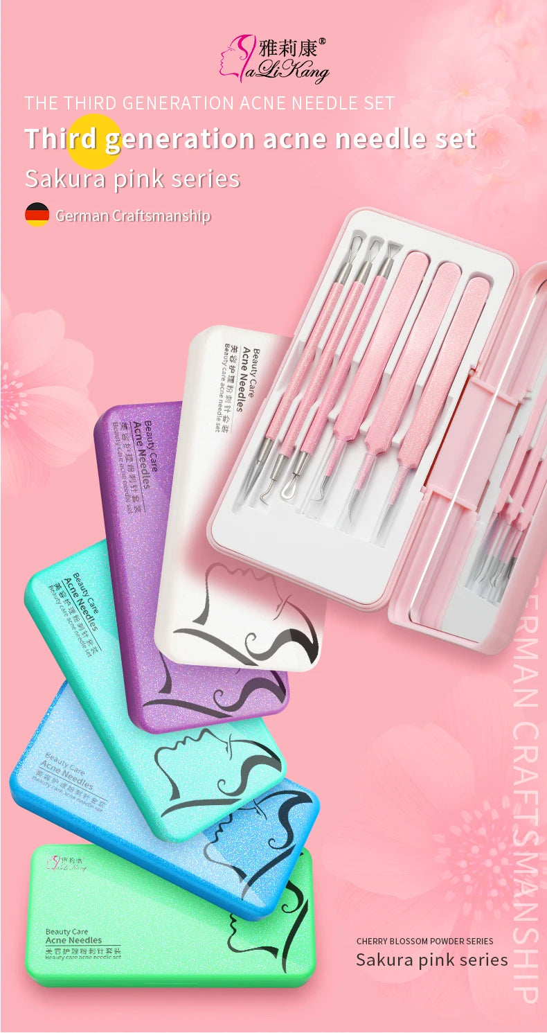 Facial Acne & Blackhead Remover Beauty Set Pimple Extractor Kit