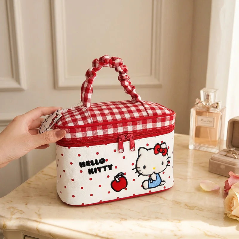 Hello Kitty Cosmetic Bag Large Capacity Travel Makeup Organizer with Handle