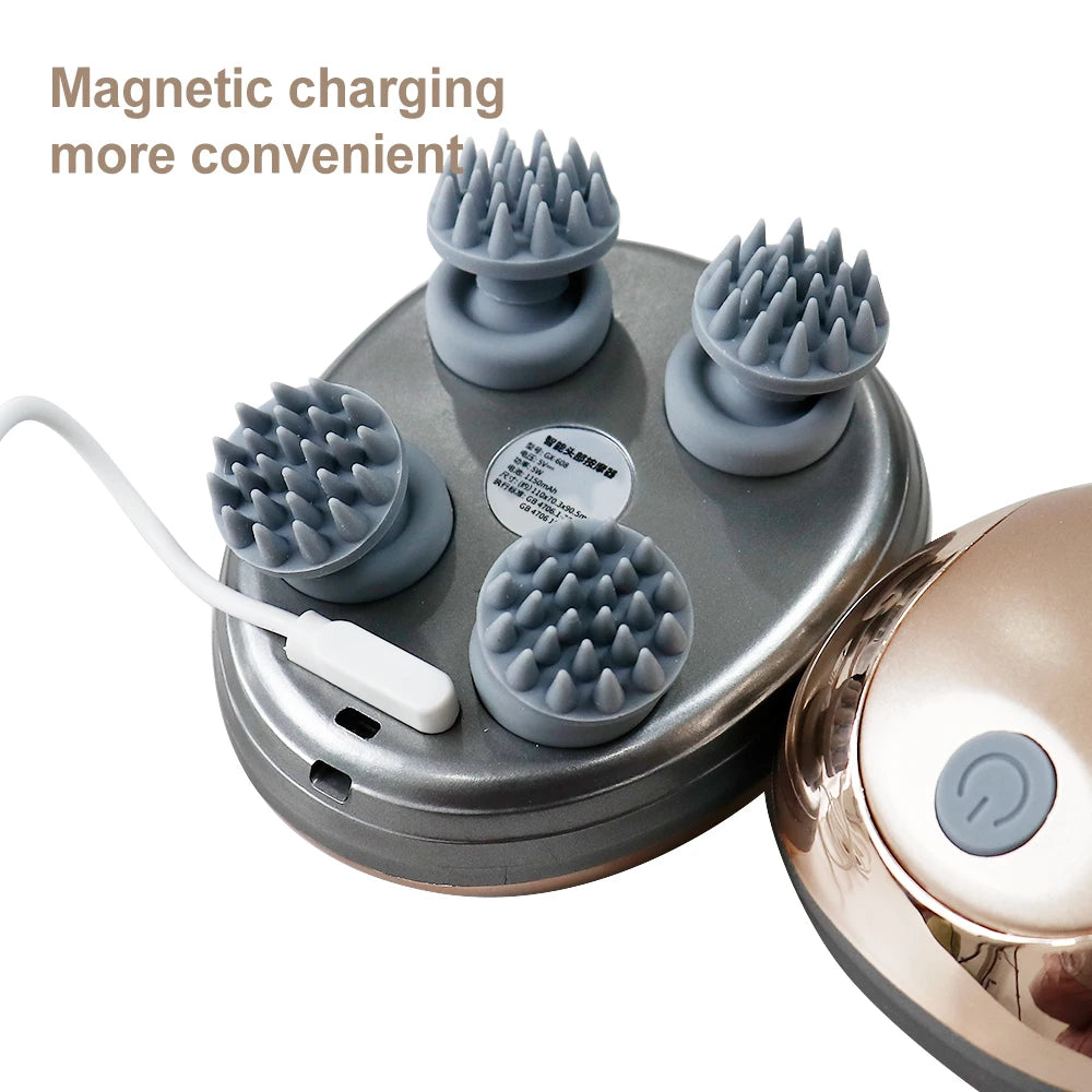 Head Massager Electric Scalp Vibration Kneading Device Muscles Massage Stimulate Blood Circulation and Banish Weariness Relax