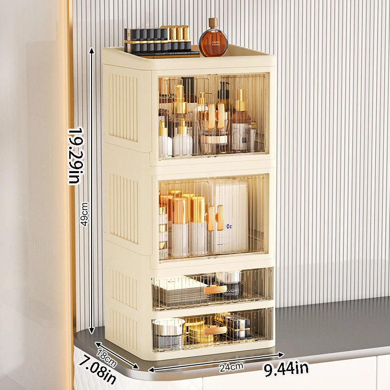 1 Large-Capacity Cosmetic Storage Box, Drawer-Style Desktop Organizer, Desktop Organizer for Skincare Products and Lipsticks, Made of Durable Plastic, Suitable for Bathroom, Dressing Table, Home Decoration, and Desktop Organi