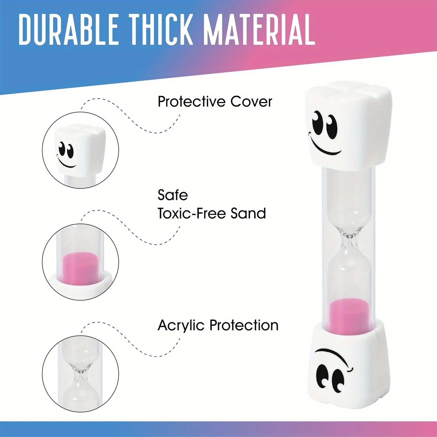 Smiling Teeth 2-minute Hourglass Toothbrush Timer Hourglass Cute Children Brushing Hourglass Home Decor