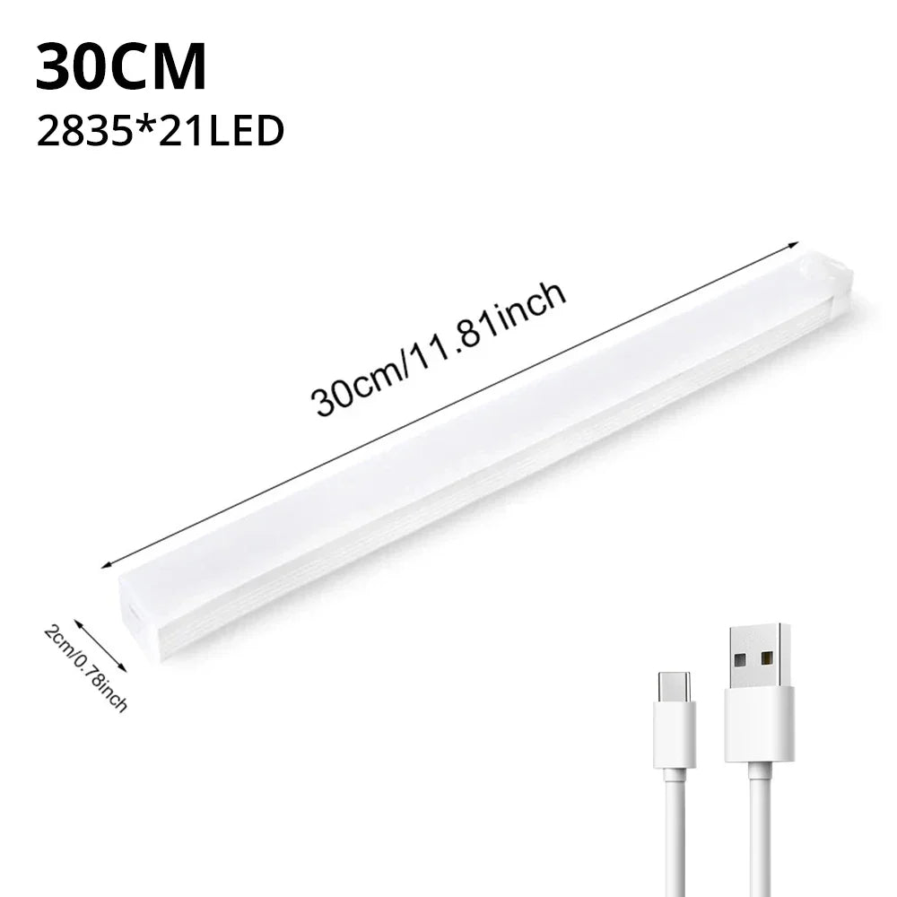 Motion Sensor LED Lamp Night Lights Wireless USB Rechargeable Magnetic For Kitchen Wardrobe Room Closet Aisle Tube Detector Bulb