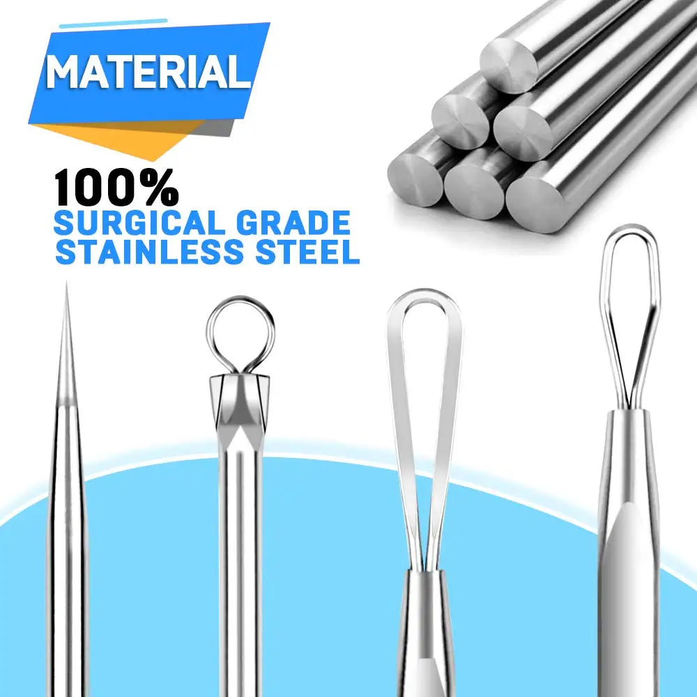 Teenitor Pimple Extractor Acne Treatment Tool Surgical Grade Blackhead Comedone Removal 2-in-1 Tool for Face Nose Blackhead Extr