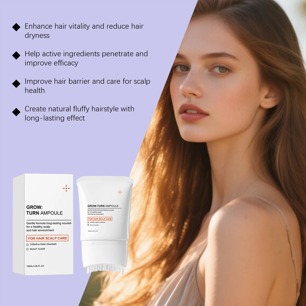 Scalp Care Serum with Built-in Massager Brush Nourishing Treatment Promotes Hair Growth & Reduces Hair Loss Repair Damaged Hair