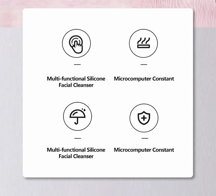 Sonic Waterproof Silicone Facial Cleansing Brush Rechargeable Vibrating Exfoliating Deep Clean Face Cleanser