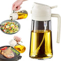 Olive Oil Dispenser,15.8oz/470ml,2in1 Oil Sprayer & Pourer for Salads,Frying,Grilling,Ideal for Kitchen,Glass Oil Sprayer Bottle