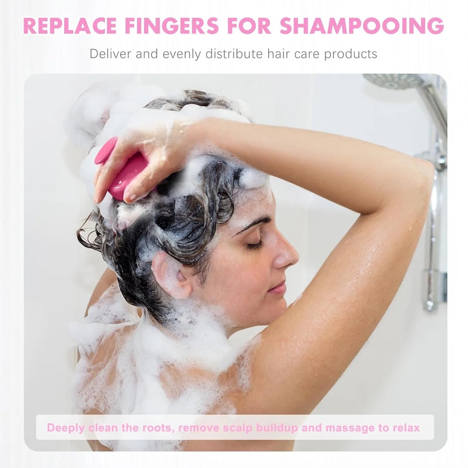 Massager Shampoo Brush Soft Silicone Bristles for Scalp Care Hair Scalp Scrubber Exfoliator for Dandruff Removal Hair Growth