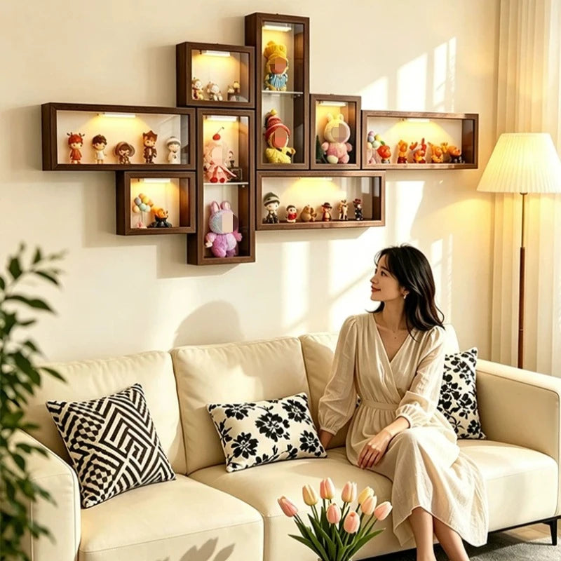 Floating Wall Shelves Storage Display Bedroom Display Shelf Decoration Trinket Prateleira Para Quarto Household Items