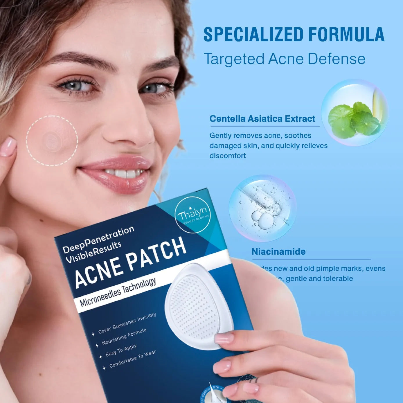 Microneedle Acne Patches | Foil-Wrapped, Portable, Alcohol-Free, Tea Tree & Witch Hazel