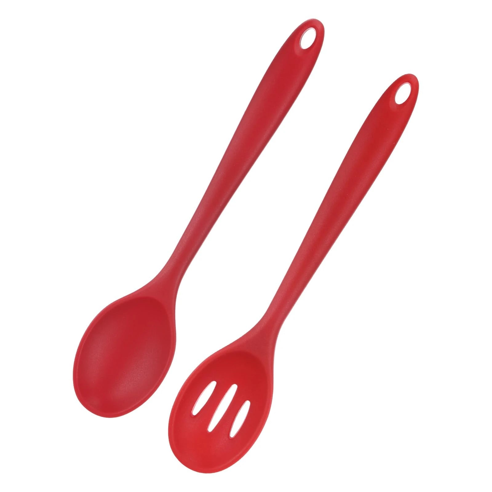 Silicone Cooking Spoons, Mixing Nonstick Slotted and Solid Serving Spoons, Heat Resistant Utensils for Kitchen/Cooking/Baking
