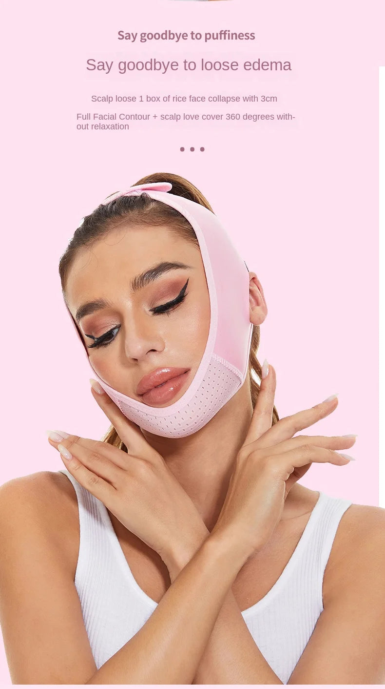 Reusable Double Chin Reducer- V Line Mask -Double Chin Remover-Facial Slimming Chin Strap-Chin Up Mask Face Lifting Belt V Shape