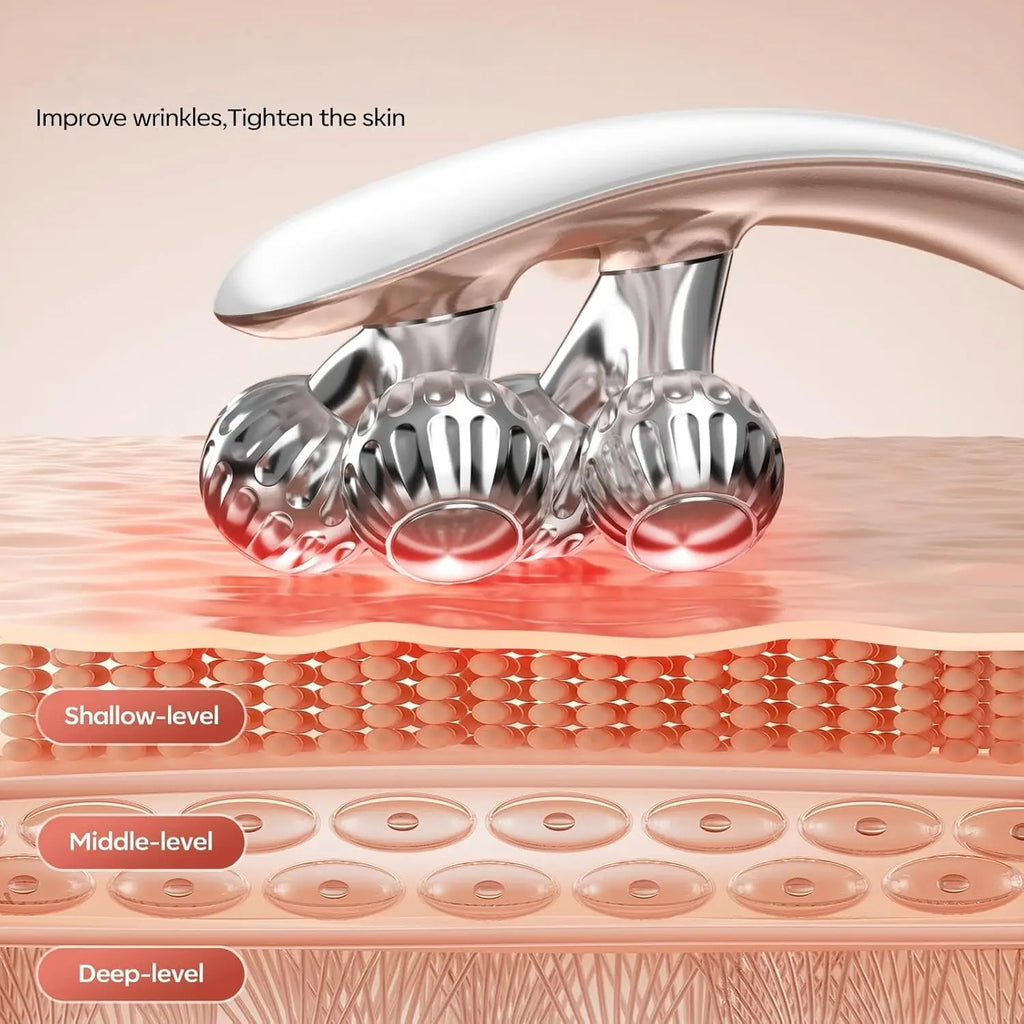 Facial Massager Microcurrent Facial Slimming Massager Slimming Massager for Face and Neck V‑Shape Lifting Roller Microcurrents