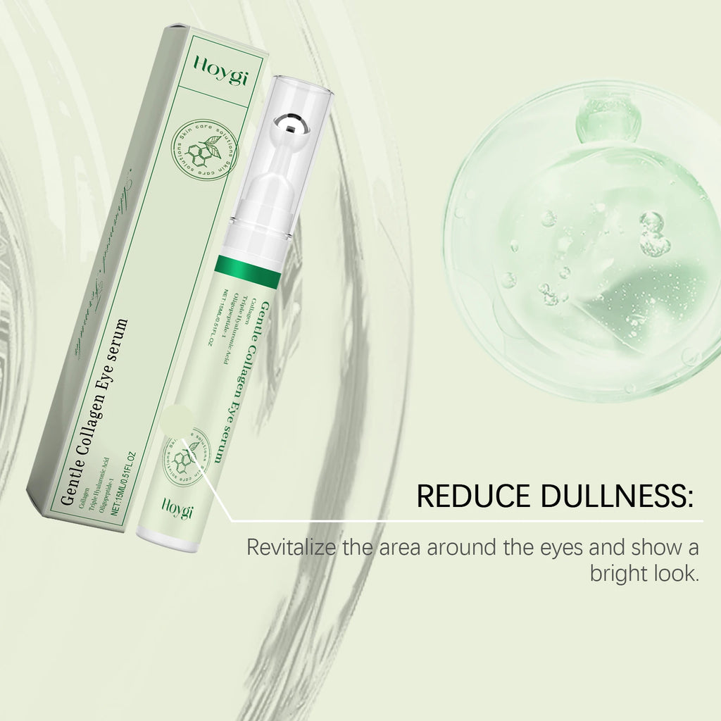 HOYGI Collagen Eye Serum Anti Puffiness Eye Bags Anti Dark Circles Moisturizing Tightening Reduce Fine Lines Skin Care Roller