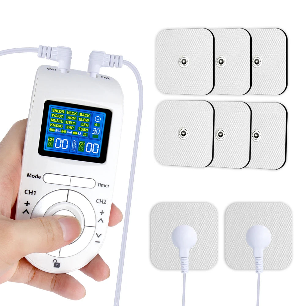 Tens EMS Muscle Stimulator 12-Mode Electric Acupuncture Body Massage Digital Slimming Machine Electrostimulator Pain Relief