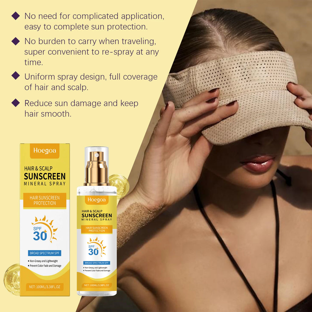Scalp Protection Sunscreen Spray Gentle Care Nourish Hair Scalp UV Protection Prevent Dyed Hair Fading Ideal For Dry Hair