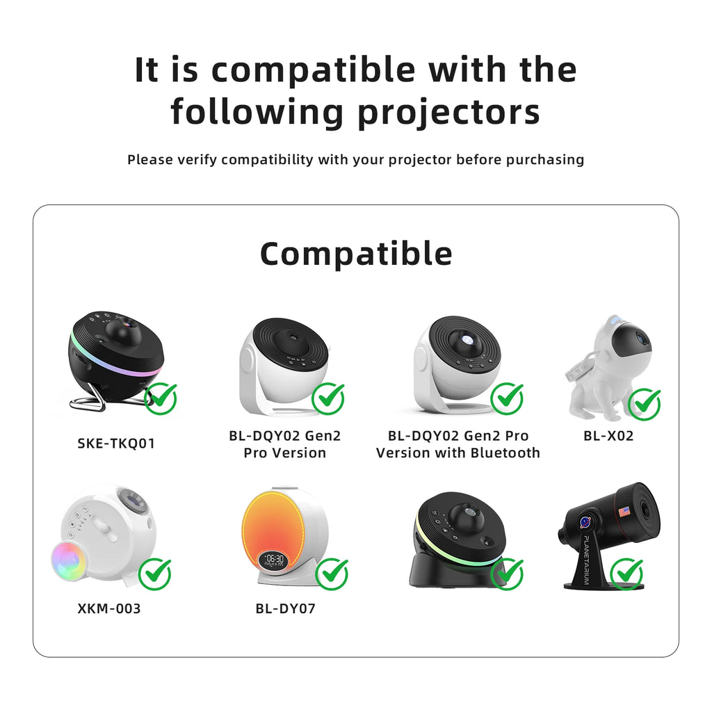 Galaxy Projector Disc - 6 Realistic Film Discs and Other Same Model Meteor and Galaxy Projector (SKE-TKQ01 & BL-DQY02 Pro)
