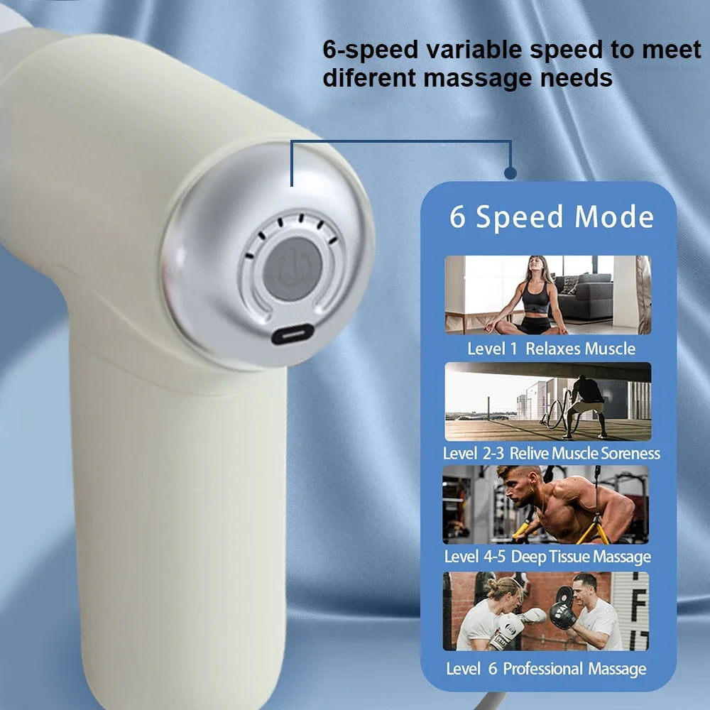 Massage Gun Portable Mini Handheld Fascia Gun Deep Tissue Muscle Relaxation Adjustable Speed Fascia Gun For Body Back Neck Legs