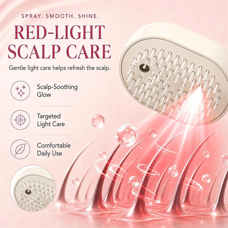 Multifunctional Spray Hair Brush Hydrating Hair Care Brush Electric Scalp Massager Comb For Smoothing Frizz & Hair Volume