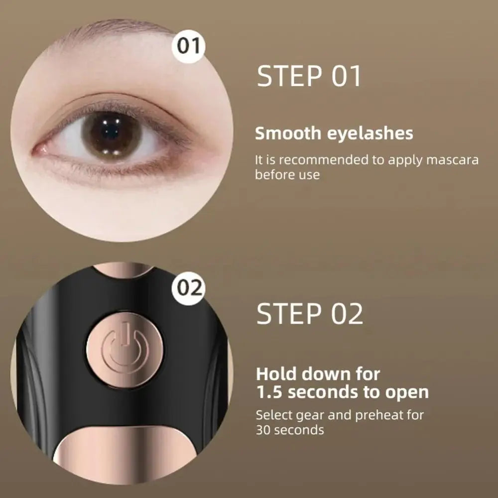 Long Lasting Electric Heated Eyelash Curler 4 Modes Temperature Anti-scald Portable Eyelash Curling Device LED Screen Effortless