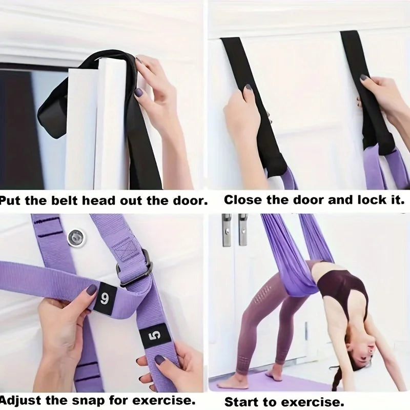 Yoga Strap Stretch Band Fitness Hanging Rope Universal Back Leg Belt for Backbend Split Handstand Home Inversion Training Hammoc