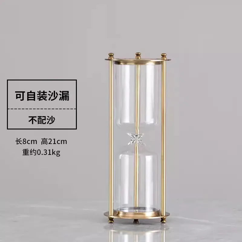 Metal Hourglass Bottle Self-contained Sand Empty Bottle Retro Bedroom Study Desk Office Decoration Creative Hourglass Clock