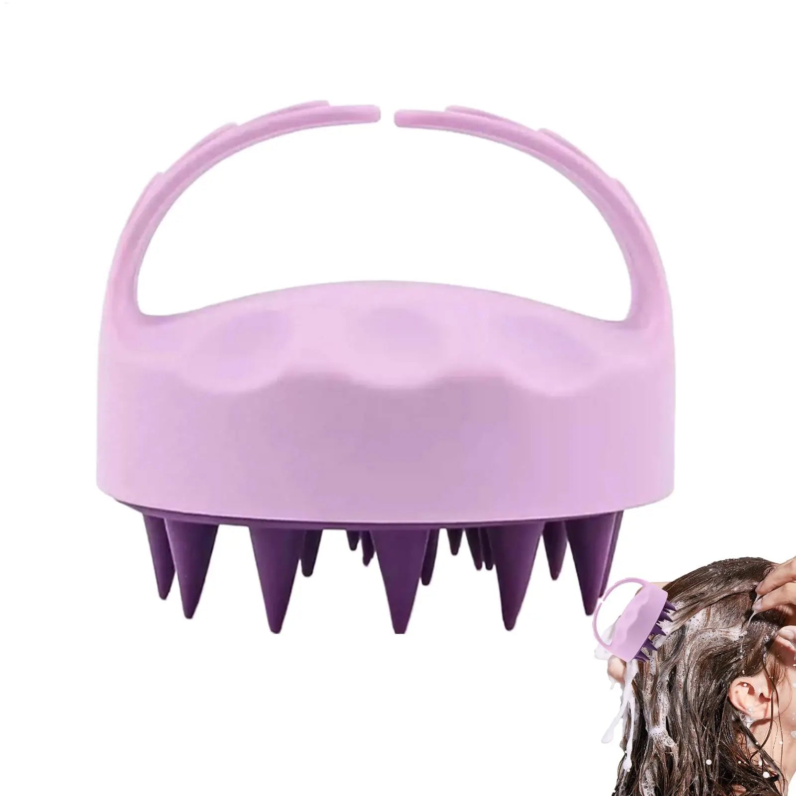 Silicone Scalp Scrubber Hair Scalp Shampoo Brush Head Cleansing Massager For Men Women Bath Brush Wet & Dry For Scalp Care