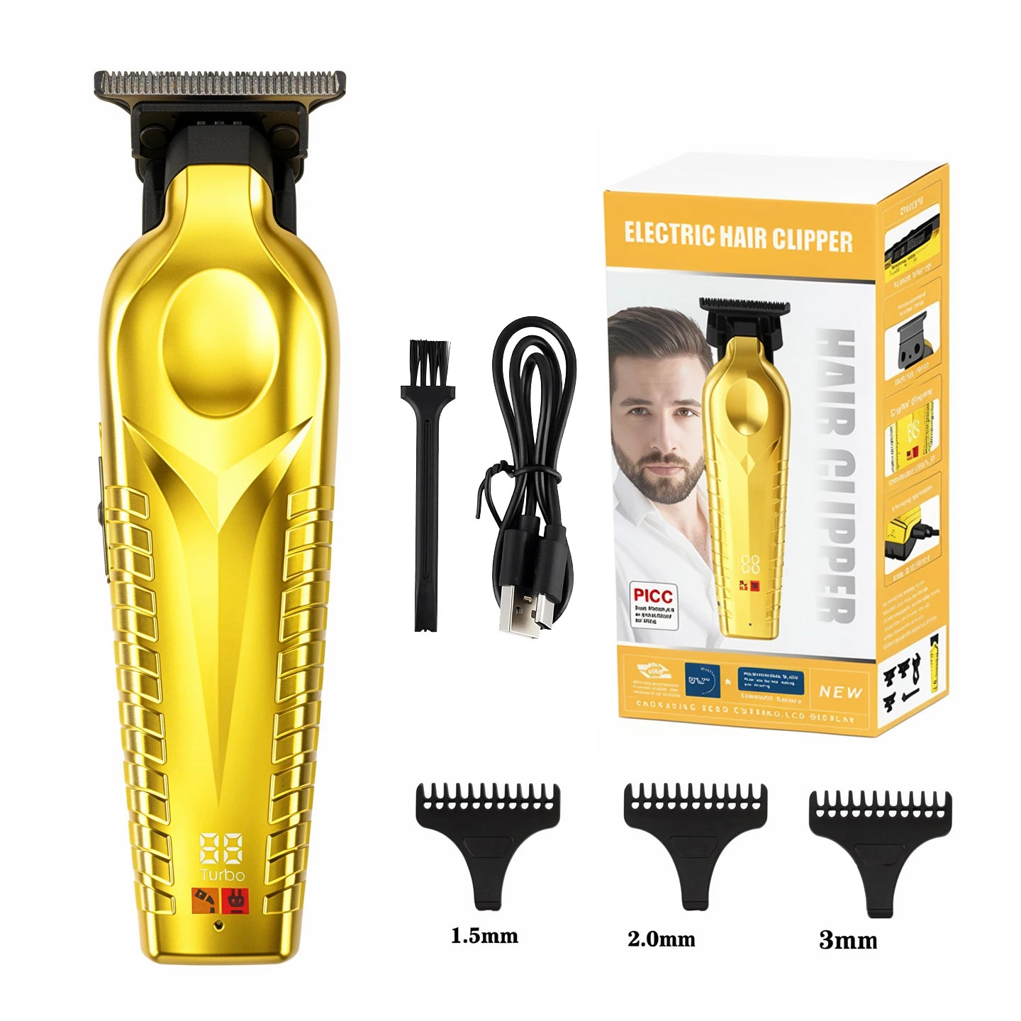 OMUONE Professional Barber Cordless Hair Clipper USB Rechargeable Hair Trimmer Precision Beauty Tool Men's Gift