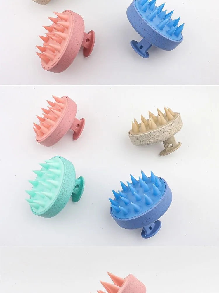 Silicone Shampoo Brush Head Scalp Massage Comb Hair Washing Comb Body Massage Brush Bath Shower Brush Salon Hairdressing Tool