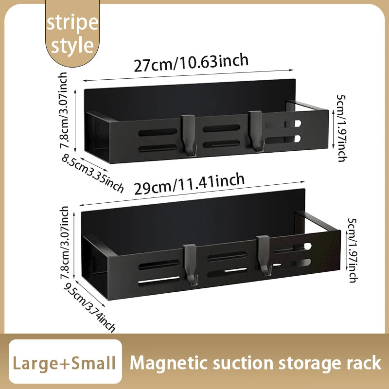 Magnetic spice rack, storage rack organizer for refrigerators and ovens, used for kitchen and bathroom organization and storage