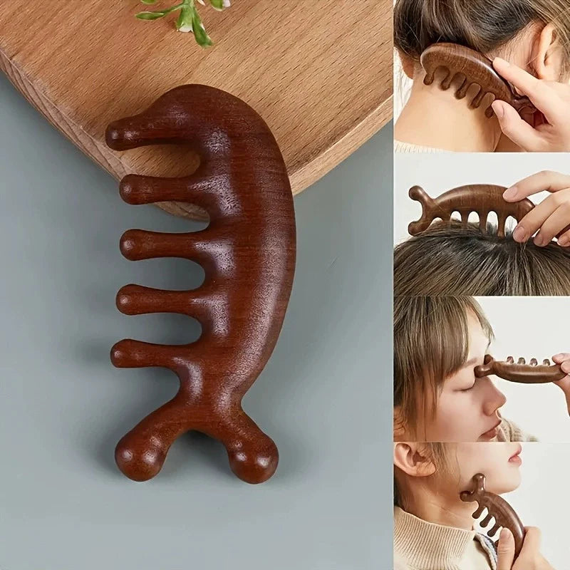 Gua Sha Massage Comb - Large-Toothed Facial Massager for Head Face Scalp and Full Body - Gua Sha Relaxation Tool