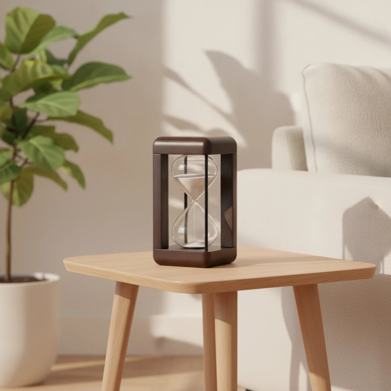 Hourglass with Wooden Frame Decorative Hourglass Timer Sand Glass Classy Large for Desk, Office