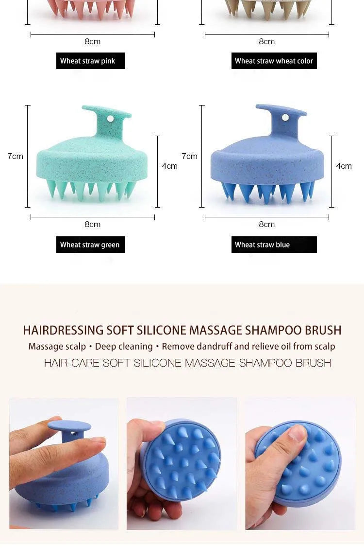 Silicone Shampoo Brush Head Scalp Massage Comb Hair Washing Comb Body Massage Brush Bath Shower Brush Salon Hairdressing Tool