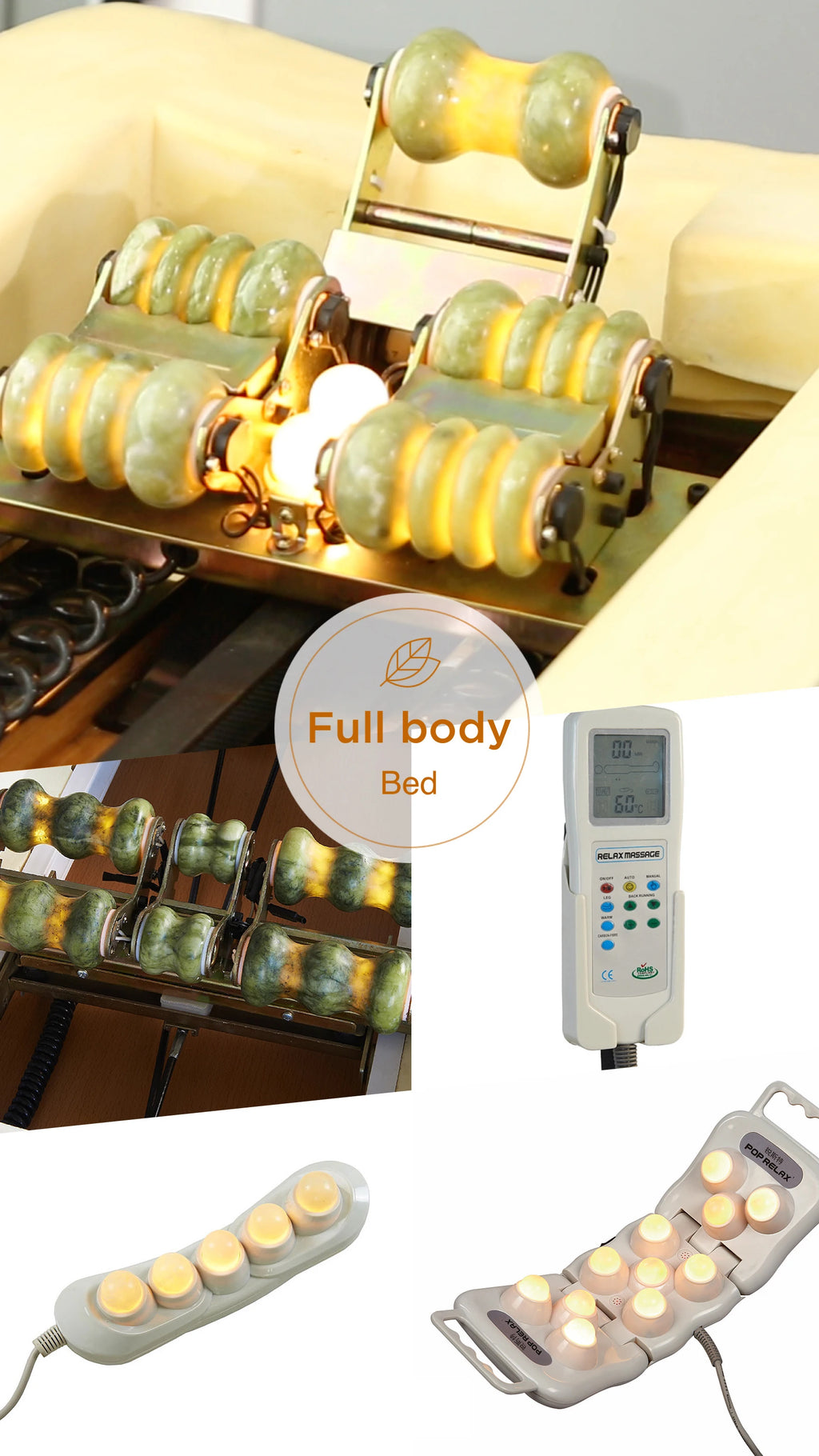 Seragem Infrared Therapy Heating V3 Master Jade Roller Massage Bed Electric, Massage Tables & Beds