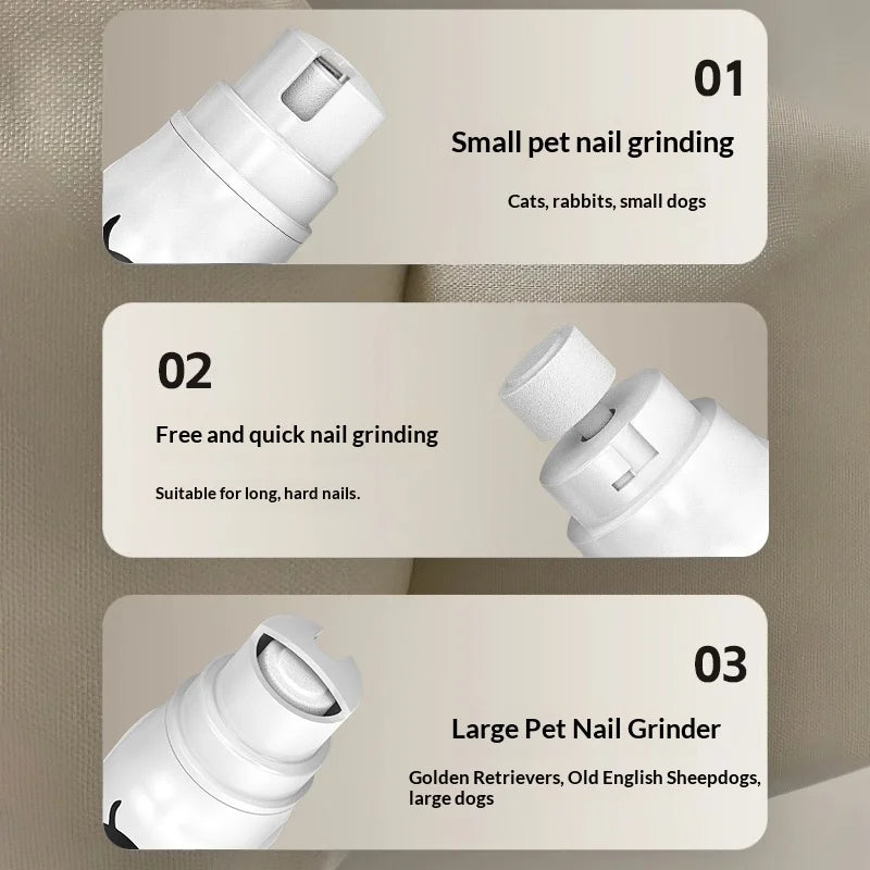 Pet Nail Grinder Electric Trimmer for Cats & Dogs, Grooming Nail Clippers, Nail Cleaner & Cutter, Quiet Low-Noise Design