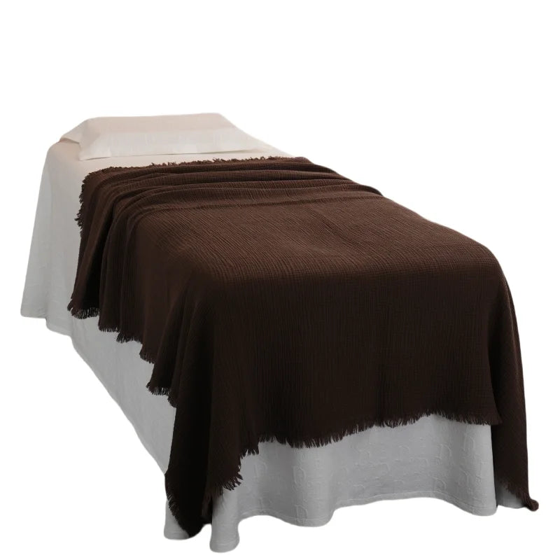 Blanket 200x150cm Bed - Breathable and Soft, Waffle Weave Blanket for Summer Spring, Olive Green,