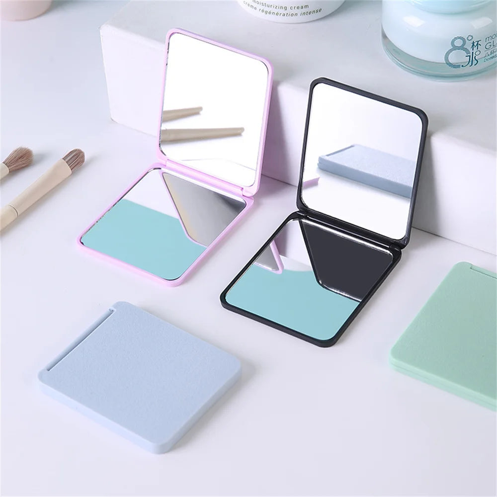 Folding Makeup Mirror High-quality Portable Makeup Mirror Single-side Creative Women Solid Color Makeup Mirror