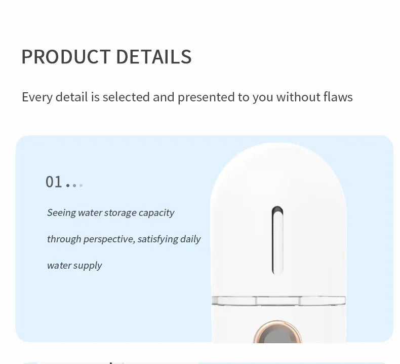 Facial Steamer Device Beauty Spray Hydrating Apparatus  Rechargeable Mini Portable Humidifier