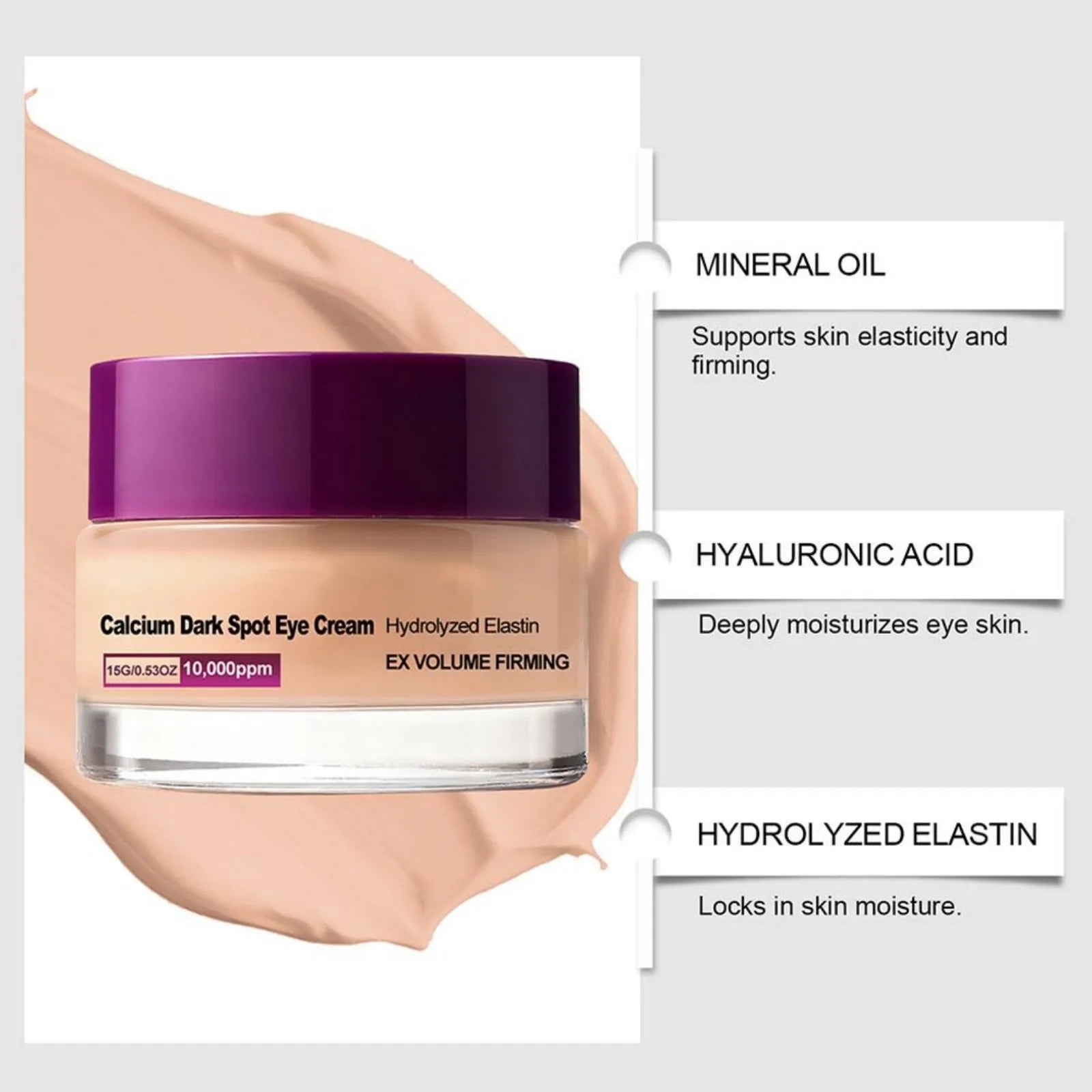 Calcium Eye Cream Dark Circle Care Supports Firmer Skin Helps Reduce Puffiness Brightening K Skin Care Under Eye Hydrolyzed