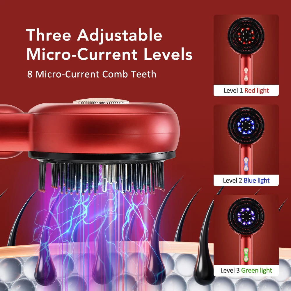 Electric Scalp Massager Comb 660nm Red Light for Hair Growth Nourishing Anti-Loss Brush Featuring Kneading Function Hair Care