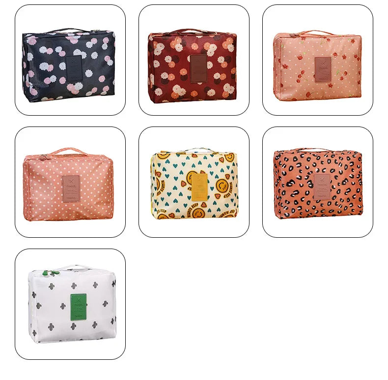 Waterproof Makeup & Toiletries Travel Bag for Women - Portable Cosmetic Organizer