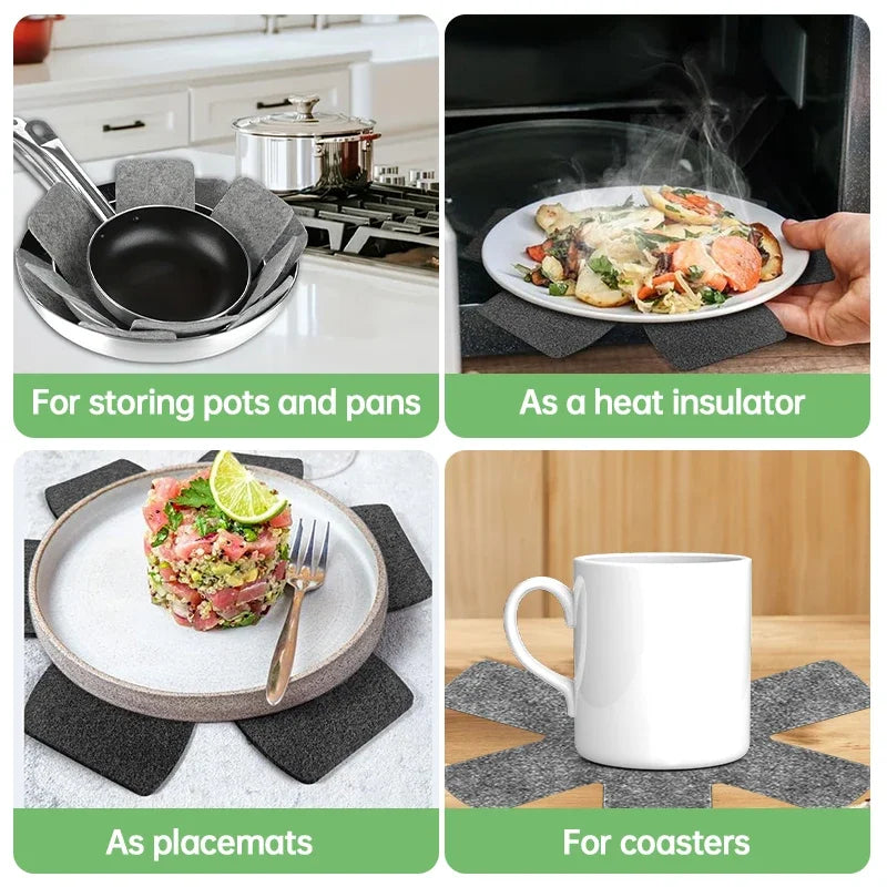 Pot and Pan Protectors 3/12pcs Dividers Pads Stacking Pan Protectors Pan Separators Pads for Protecting Separating Pots and Pans