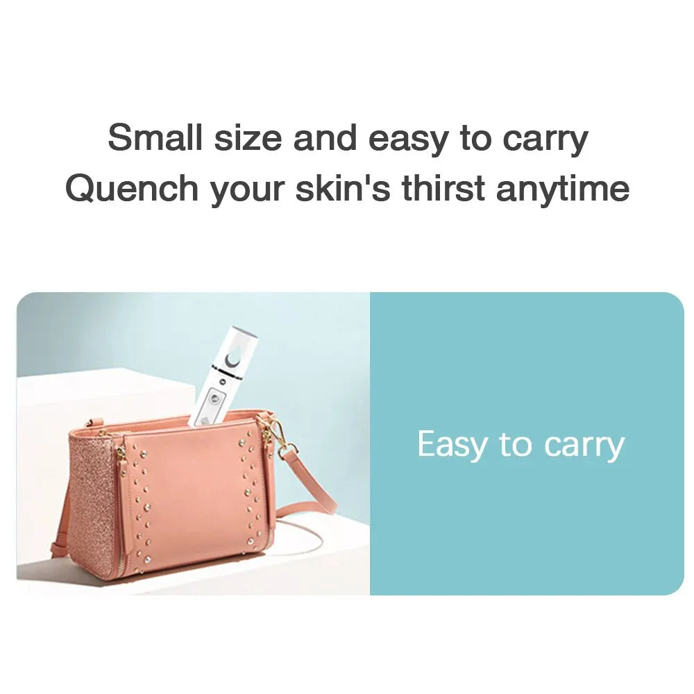 Mini Cold Mist Nano Sprayer Portable Handheld Facial Sprayer Moisturizing and Nourishing Skincare Tool Suitable for Face