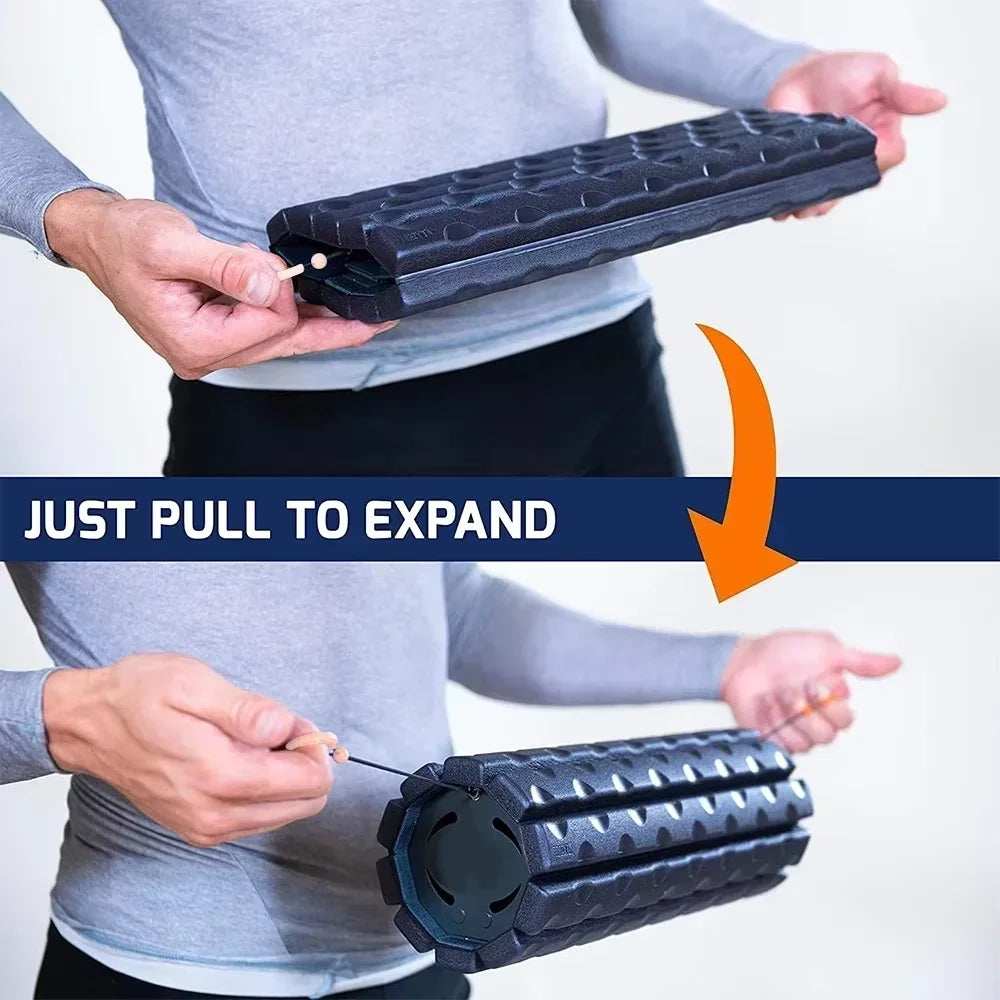 Foam Roller (Bravo-Sage): Collapsible Travel Foam Roller for Pain Relief, Workout Muscle Recovery, Back Massager