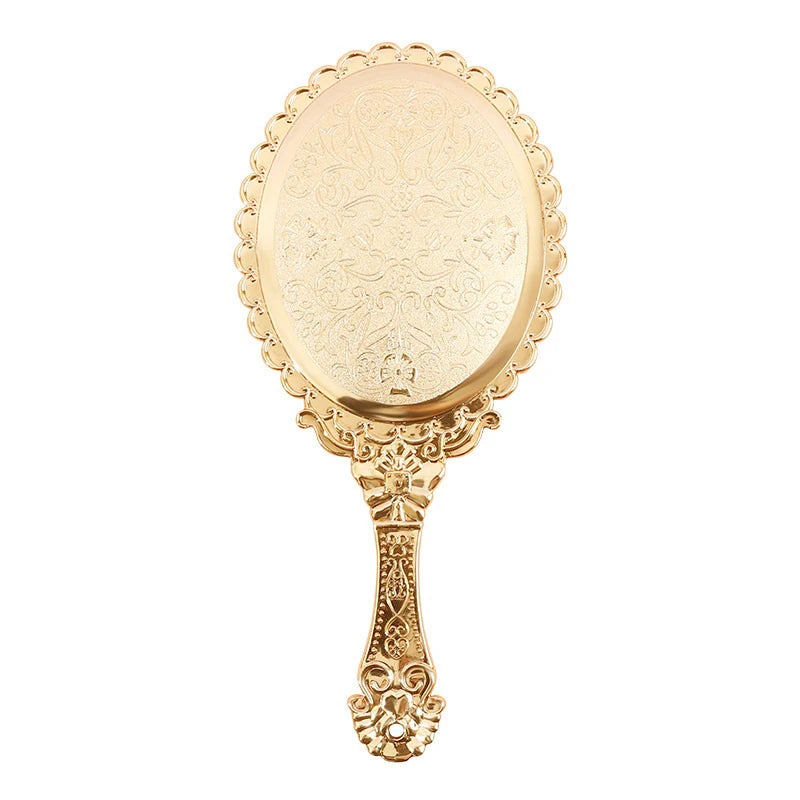 Classic Style Makeup Mirror Makeup Mirror Golden Mirrors Hand Held Makeup Mirror Handle Large Quantity Can Be Customized