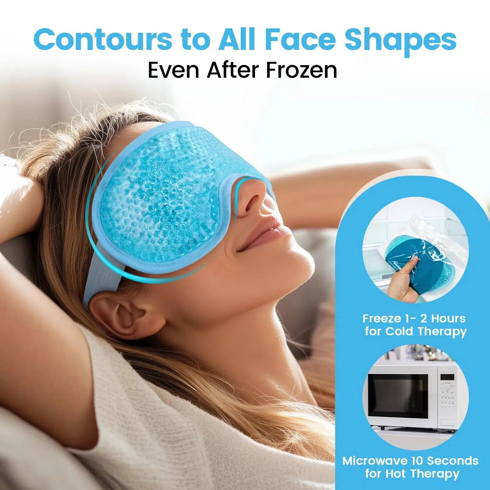 Cooling Eye Mask  with Gel Bead for Puffy Eyes Reusable Cold Compress Ice Pack for After Eyelid Surgery Tension Stress Relief