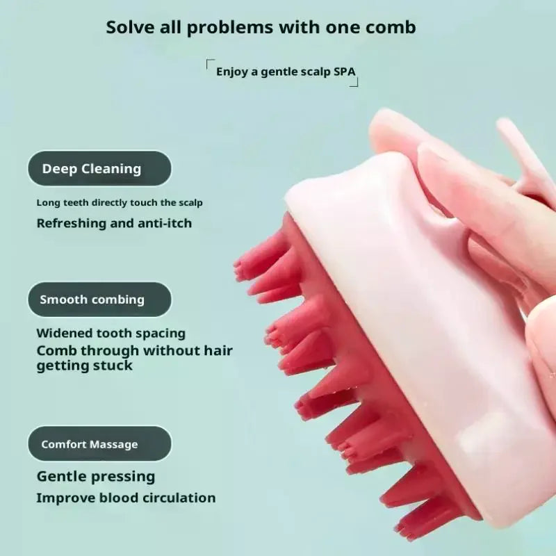 Shampoo Brush Head Scalp Massage Comb With Handle Hair Washing Comb Body Massage Brush Bath Shower Brush Salon Hairdressing Tool