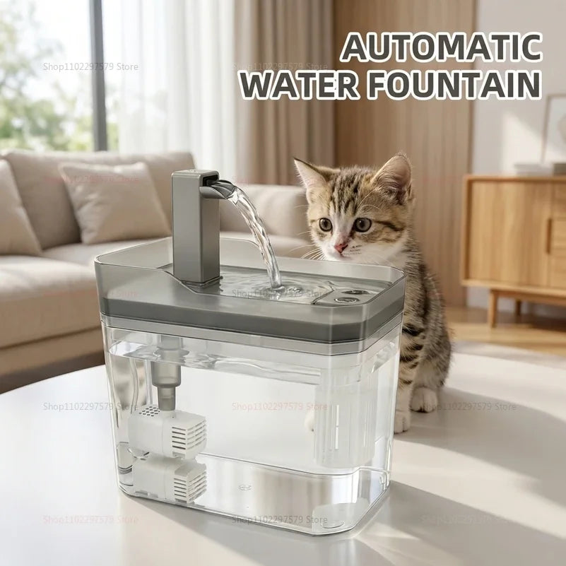 Cat Water Fountain Auto Filter USB Pet Drinking Dispenser Live Water Circulation Quiet Automatic Fountain for Cats and Small Pet